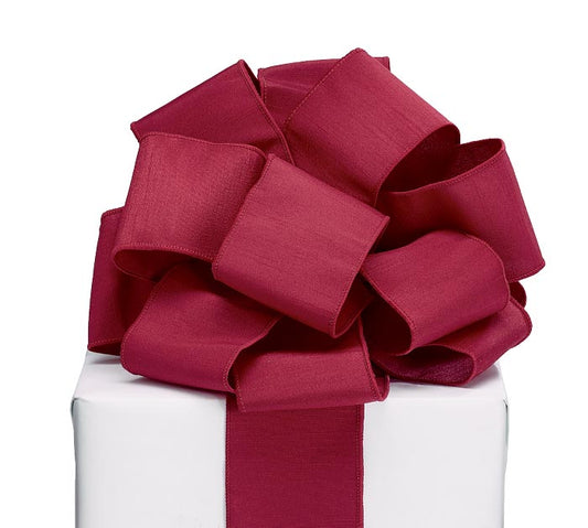 20YARD x 2.5in RED Faux Linen red-edge