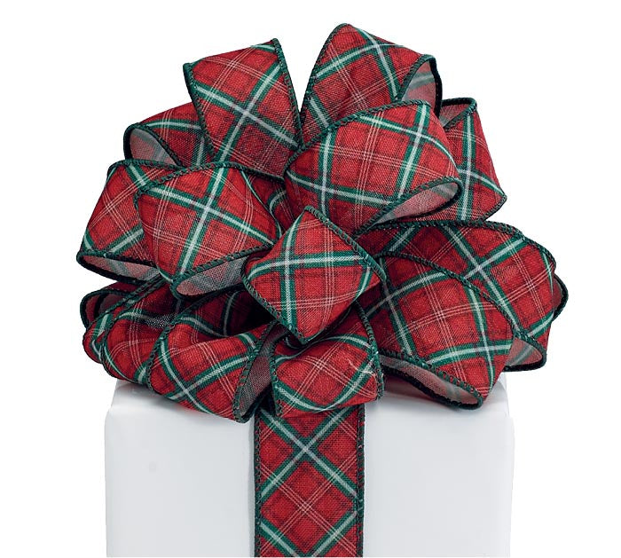 20YARD x 1.5in Tartan Plaid RD/GR Burton & Burton