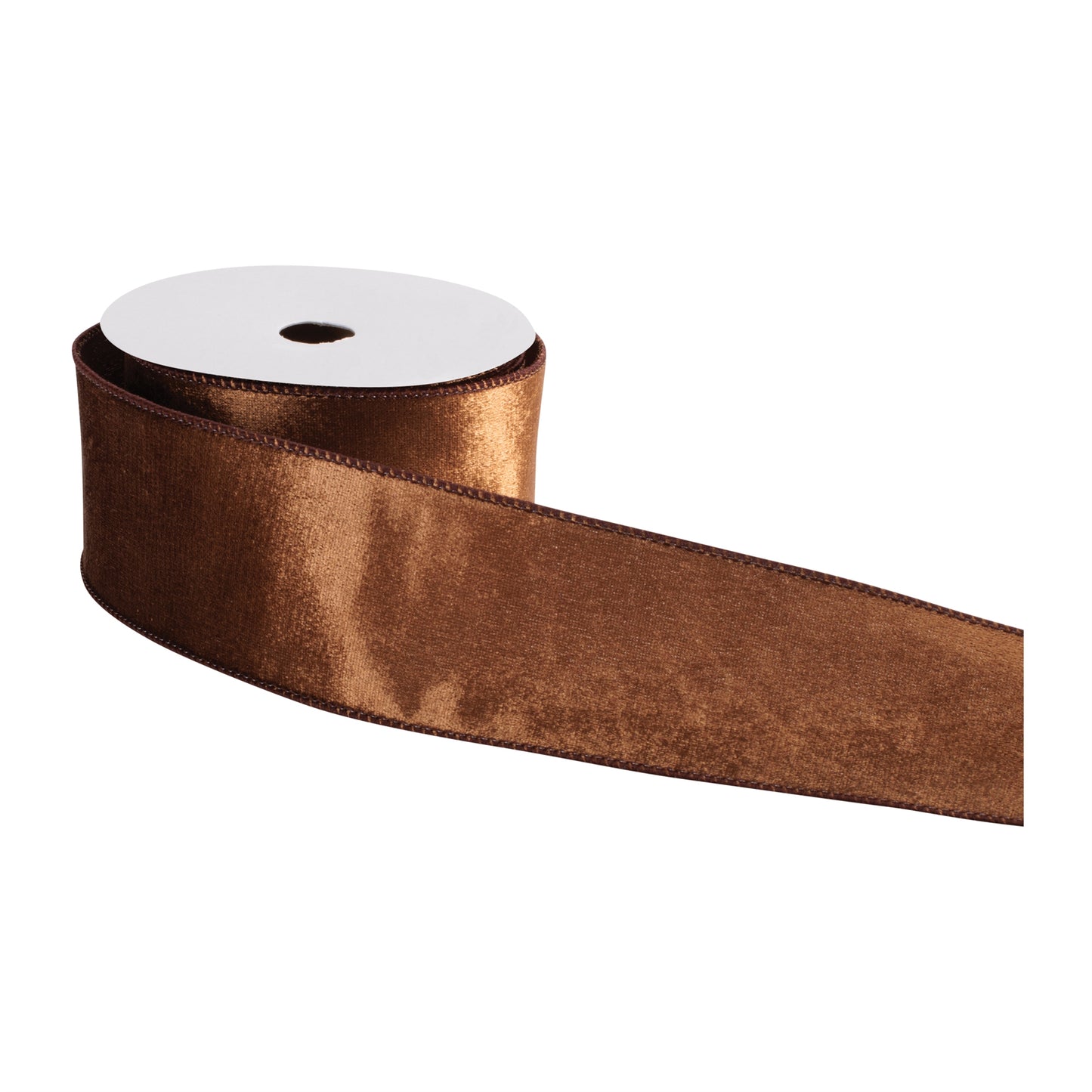 2.5" x 10 Yard Wired Brown Velvet Ribbon | Premium Chocolate Velvet Ribbon Melrose International
