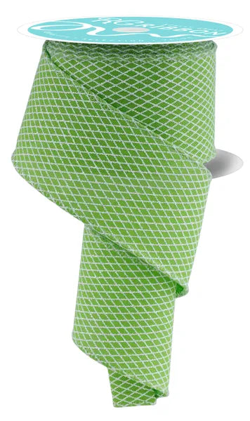 2.5inx10yd Mini Harlequin FRESH GREEN/WHITE