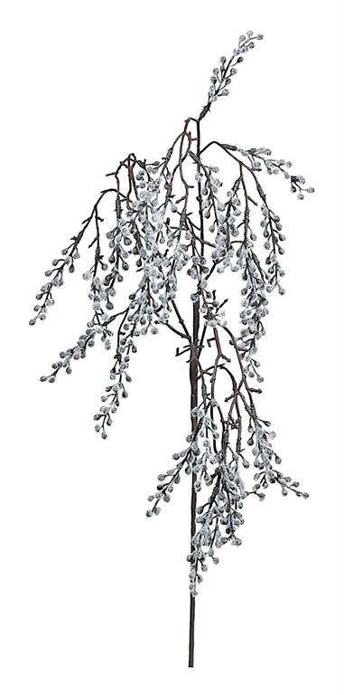 34in Flocked Mini Berry Spray