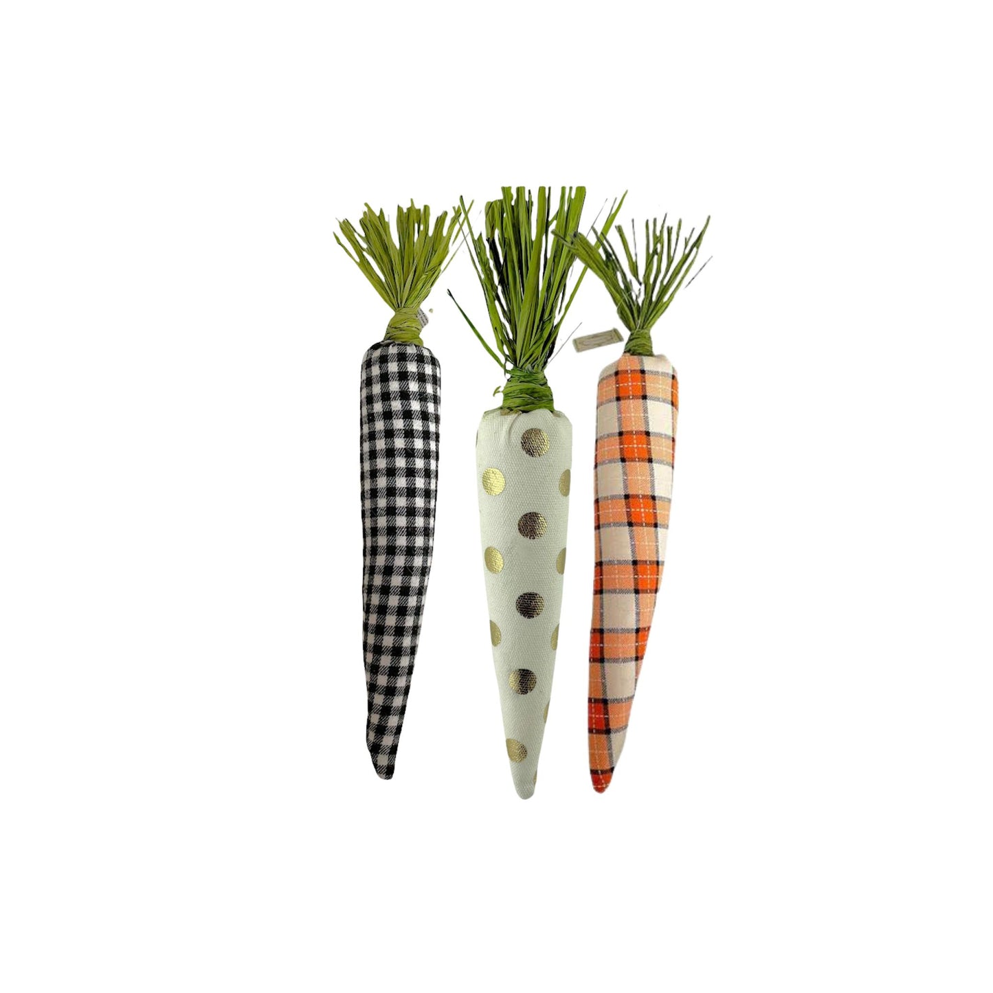 Set of 3 Designer CARROTS 7in Bl/Wh