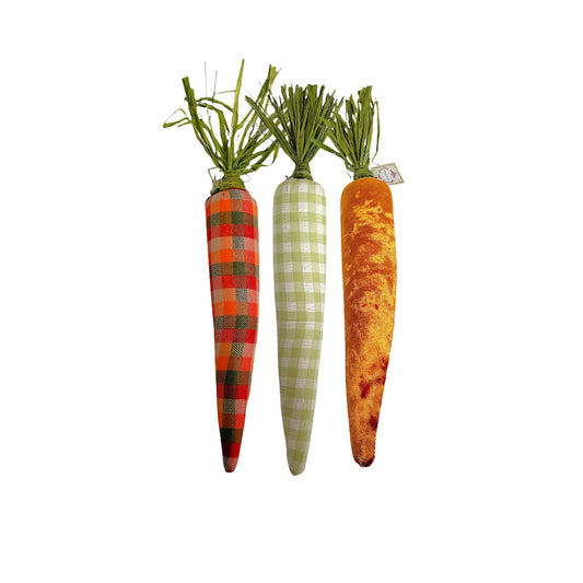 Set of 3 Designer CARROTS 7in Gr/Or