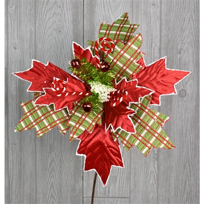 30in PLAID Poinsettia