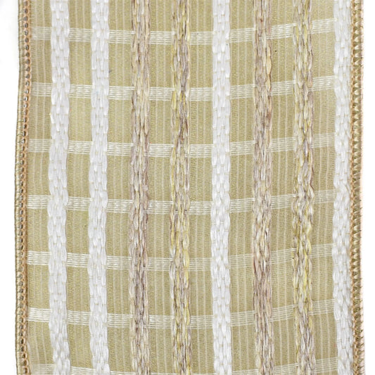 4inx10yd Holy Night Sheer Woven STRAW/HAY