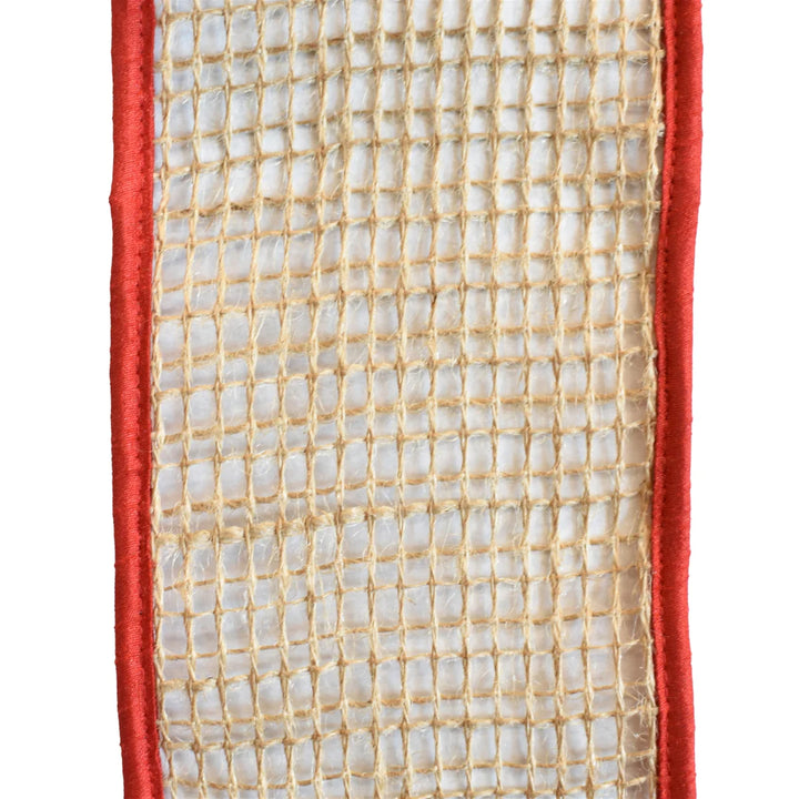4inx10yd Open Weave Burlap RED EDGE