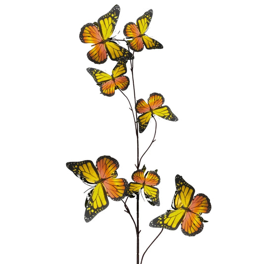 42in Gold/Orange Butterfly Spray