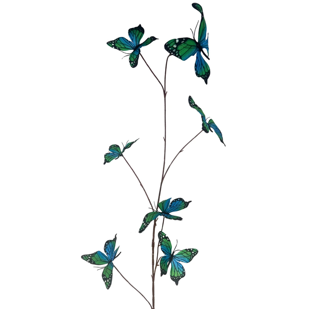 42in Teal/Green Butterfly Spray