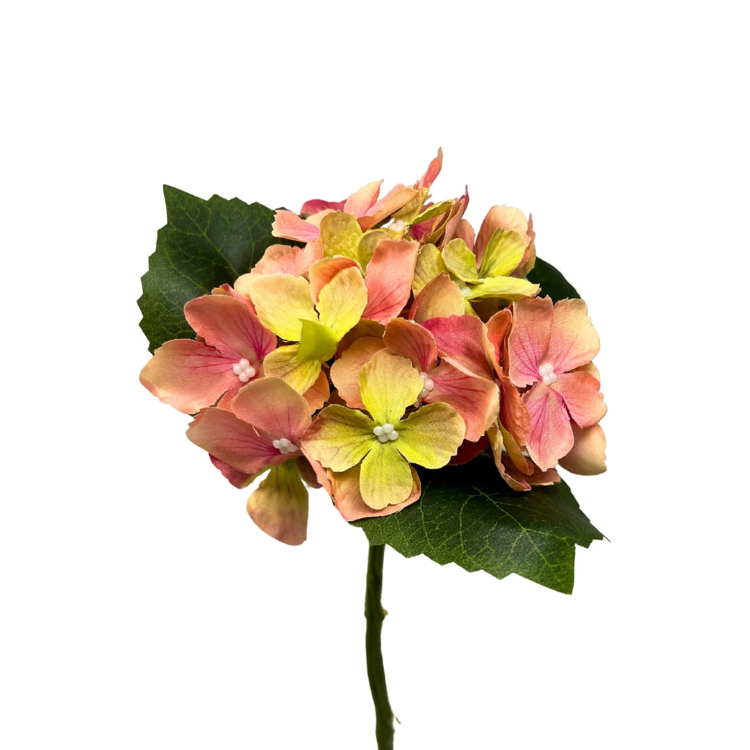 Hydrangea Pick Pink & Green 13in - Premium Florals for Wreaths and Home Decor