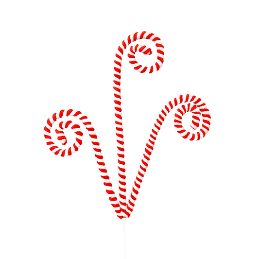27in Chenille Curl Spray RED/WHITE
