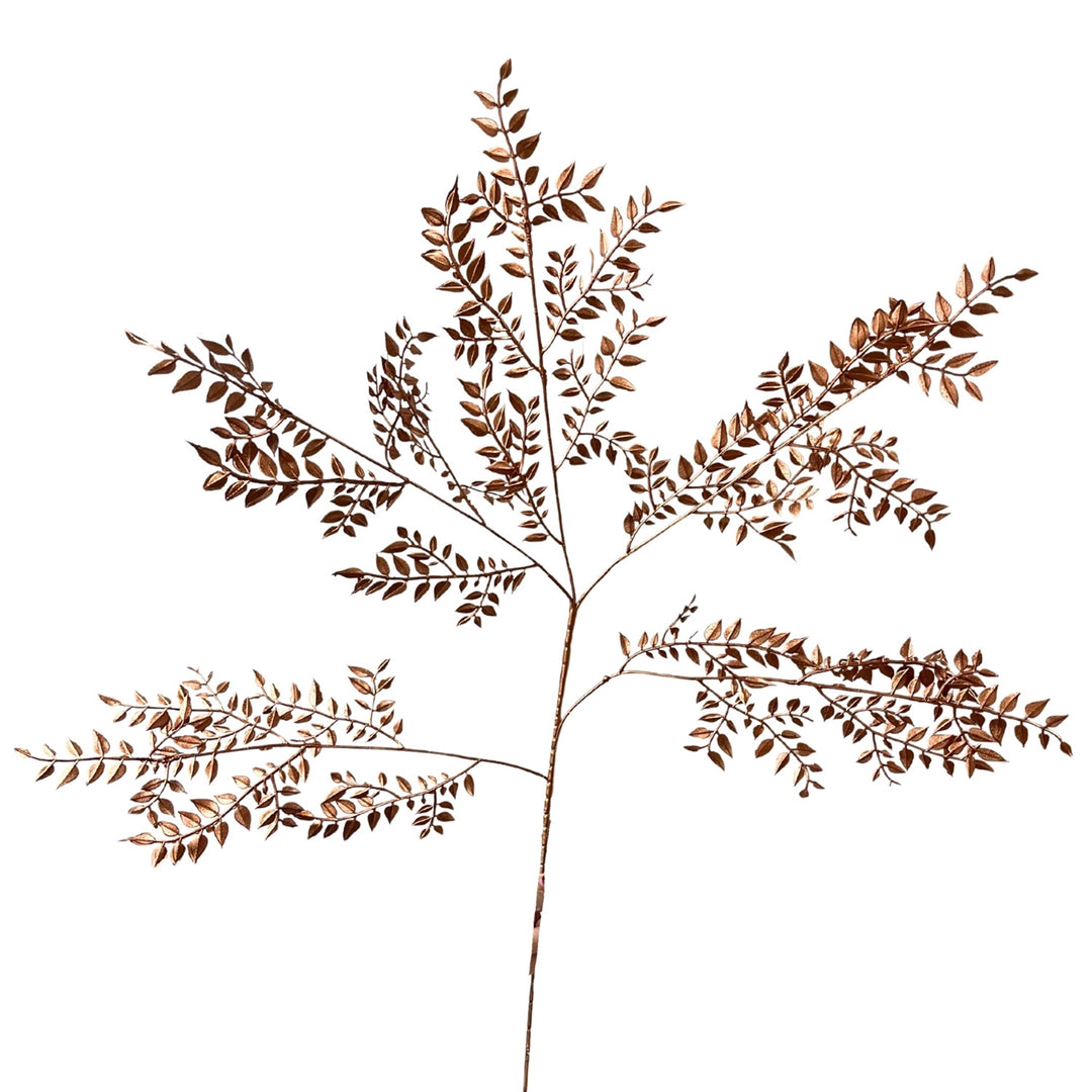 35in Copper Metallic Tea Leaf Branch - Premium Greenery for Wreaths and Home Decor