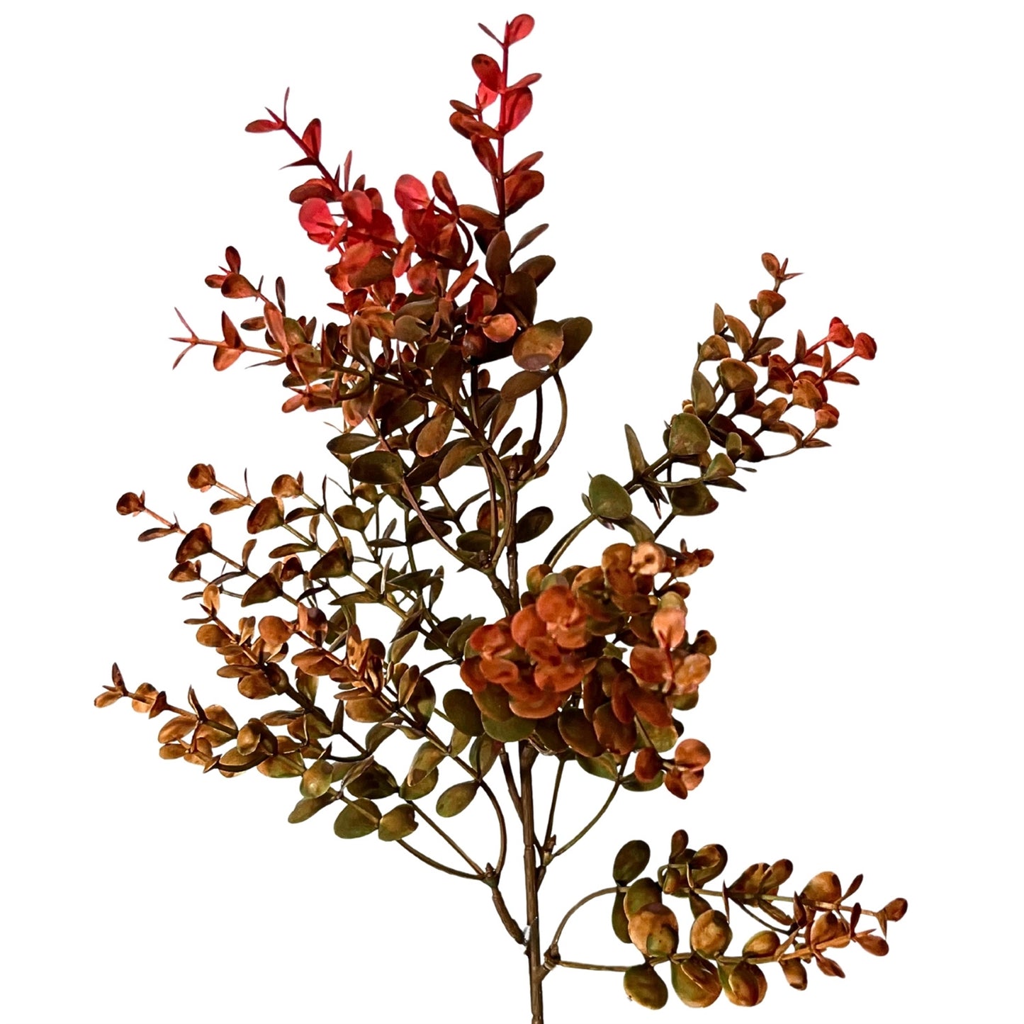 21in Autumn Orange/Red Boxwood - Premium Greenery for Wreaths and Home Decor
