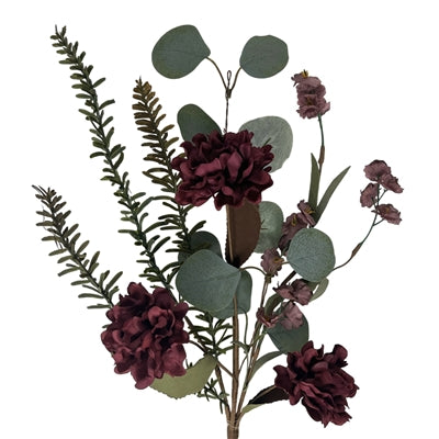 20in Burgundy Flowers & Pine - Premium Florals for Wreaths, Arrangements and Home Decor Impressive