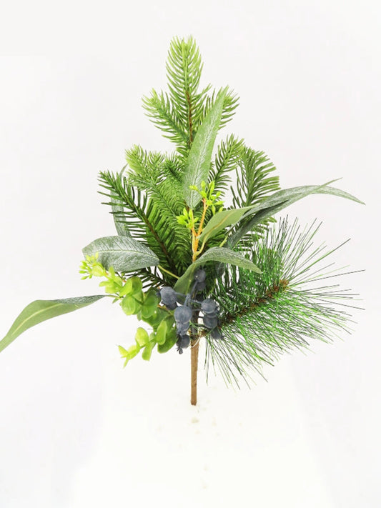 16in Pine Blueberry Eucalyptus - Premium Artificial Greenery for Wreaths, Arrangement & Home Decor Essentials