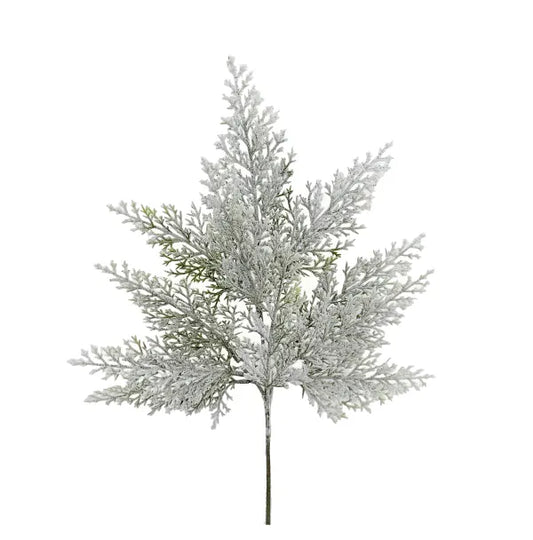 18in Flocked Cedar Spray - Premium Greenery for Wreaths, Arrangements and Home Decor Essentials