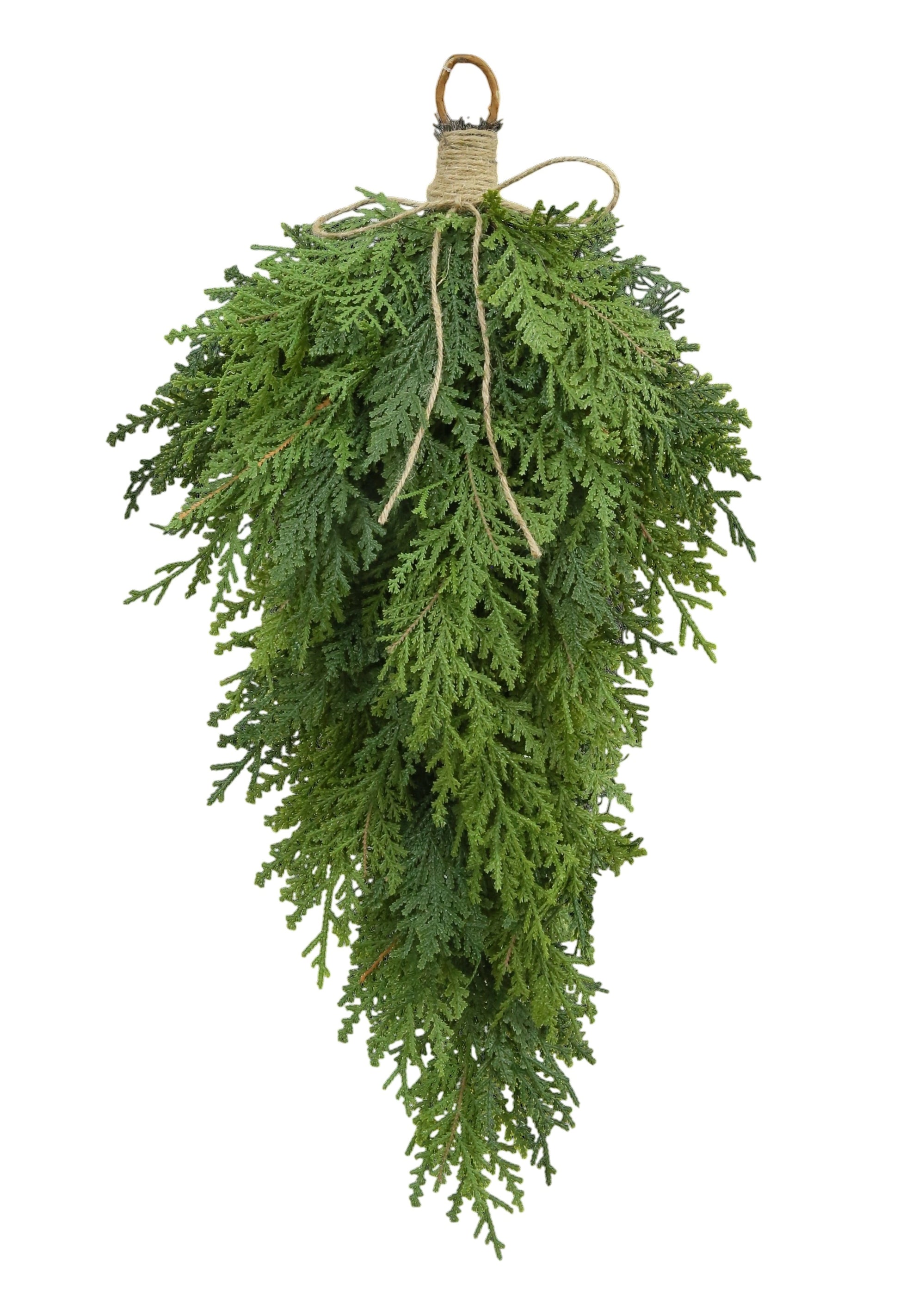 26in Cedar Teardrop Swag - Premium Base for Floral Designs and Home Decor Essentials