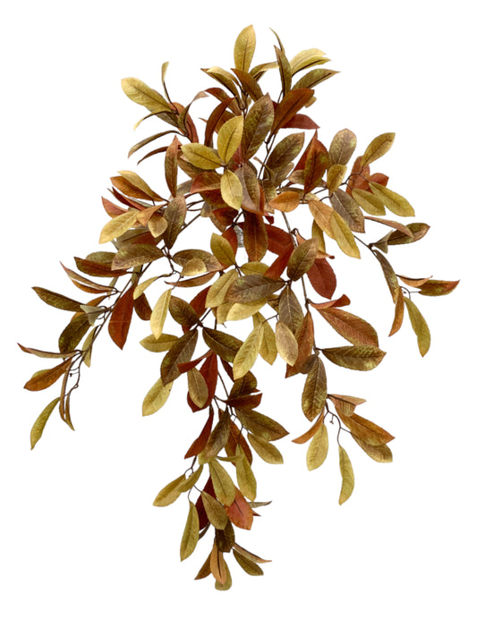 33in Gold/Burgundy Hanging Laurel Leaf Bush - Premium Greenery for Wreaths, Arrangements and Home Decor Essentials