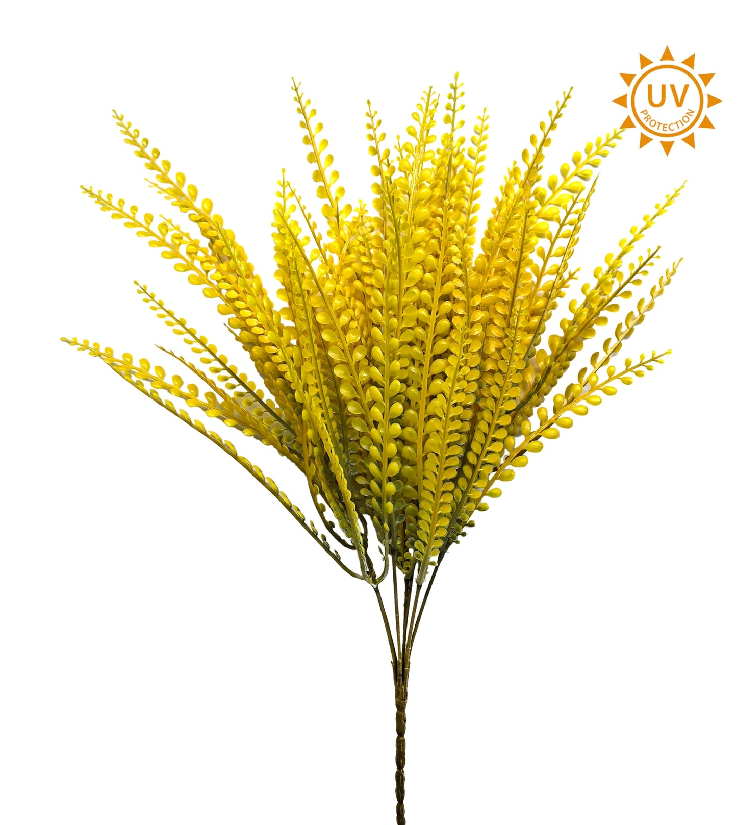 15in UV Yellow Bead Grass x7 - Premium Artificial Greenery for Wreaths, Arrangement & Home Decor Essentials
