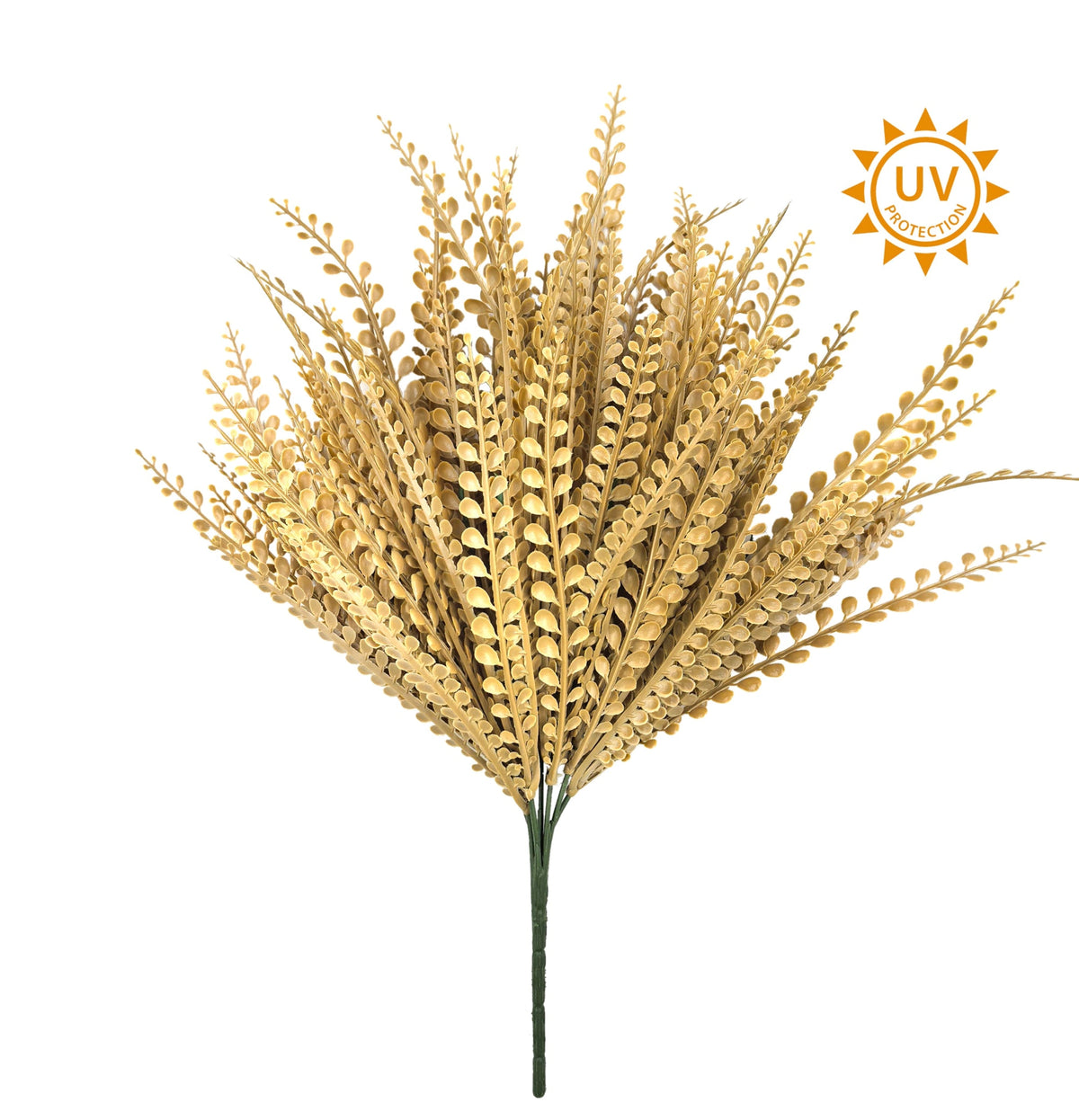 15in UV Beige Bead Grass x7 - Premium Artificial Greenery for Wreaths, Arrangement & Home Decor Essentials