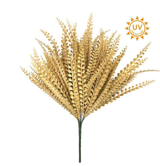 15in UV Beige Bead Grass x7 - Premium Artificial Greenery for Wreaths, Arrangement & Home Decor Essentials