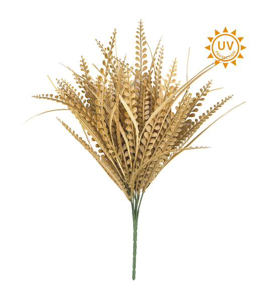 15in UV Beige Bead & Blade Grass x7 - Premium Artificial Greenery for Wreaths, Arrangement & Home Decor Essentials