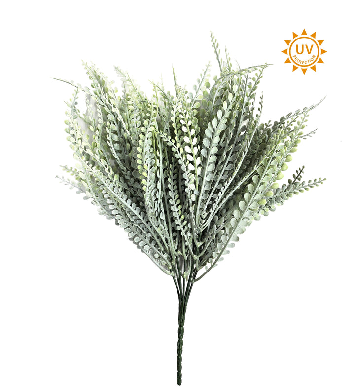 15in UV Frosted Sage Bead Grass x7 - Premium Artificial Greenery for Wreaths, Arrangement & Home Decor