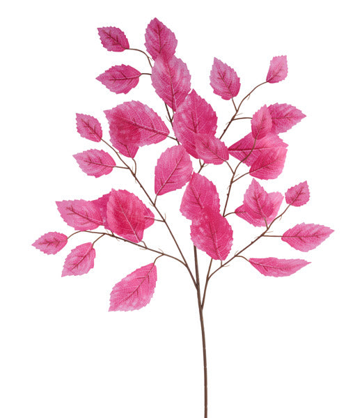 28in Aspen Rose Leaf Spray HOT PINK - Premium Artificial Greenery for Wreaths, Arrangement & Home Decor