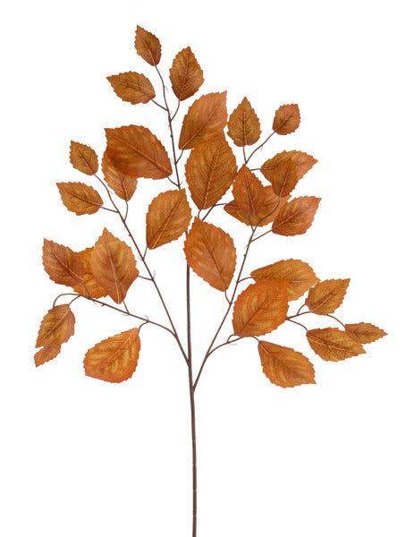 28in Aspen Rose Leaf Spray BURNT ORANGE - Premium Artificial Greenery for Wreaths, Arrangement & Home Decor