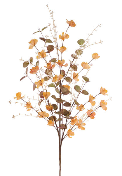 33in Flower/Leaf/Bead Spray MUST/CREAM
