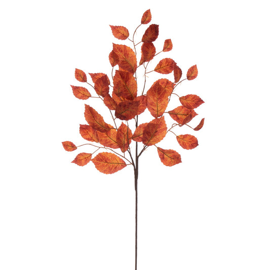 32in Rust Orange Beech Leaf Spray
