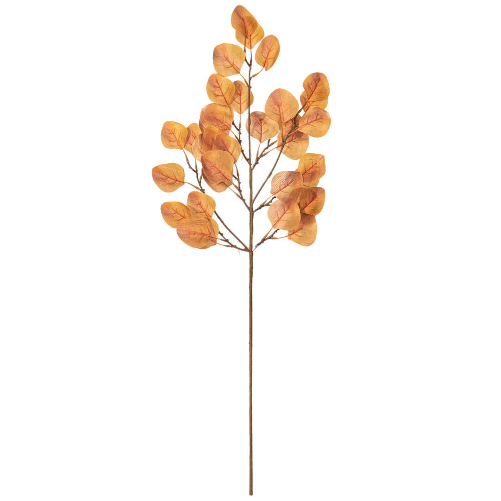 32in Orange Eucalyptus Leaf Spray