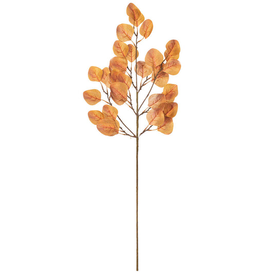 32in Orange Eucalyptus Leaf Spray