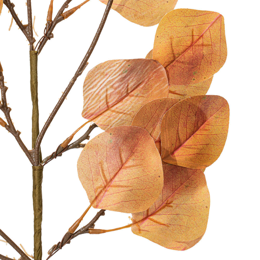 32in Orange Eucalyptus Leaf Spray