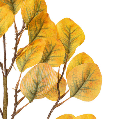 32in Yellow Eucalyptus Leaf Spray