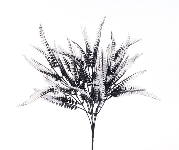 16in Halloween Fern BLACK/WHITE