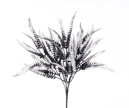 16in Halloween Fern BLACK/WHITE