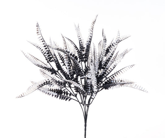 16in Halloween Fern BLACK/WHITE