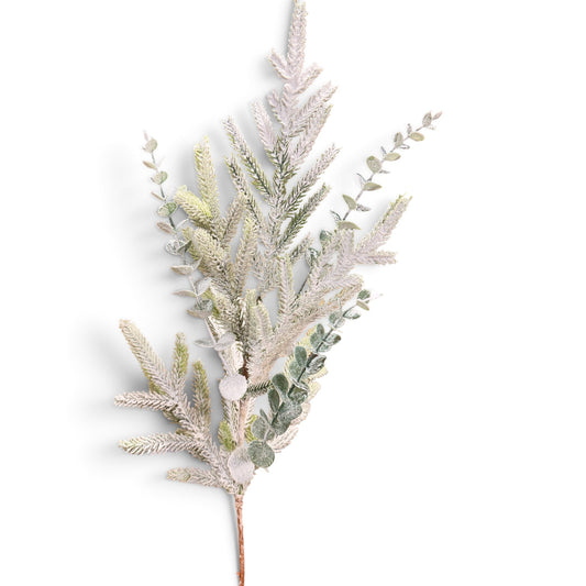 29in Flocked Norfolk & Eucalyptus - Premium Greenery for Wreaths, Arrangements and Home Decor Essentials