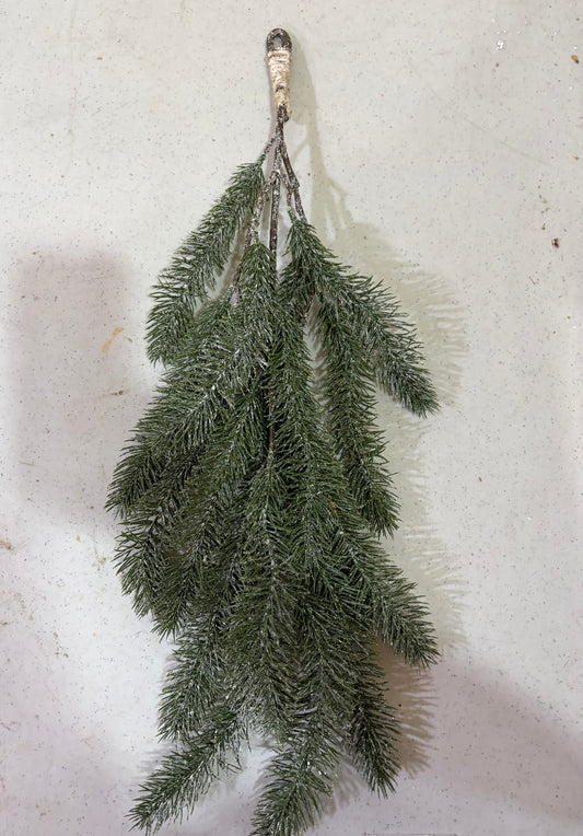 27in Lightly Snowed Pine Swag - Premium Base for Floral Designs and Home Decor LFI