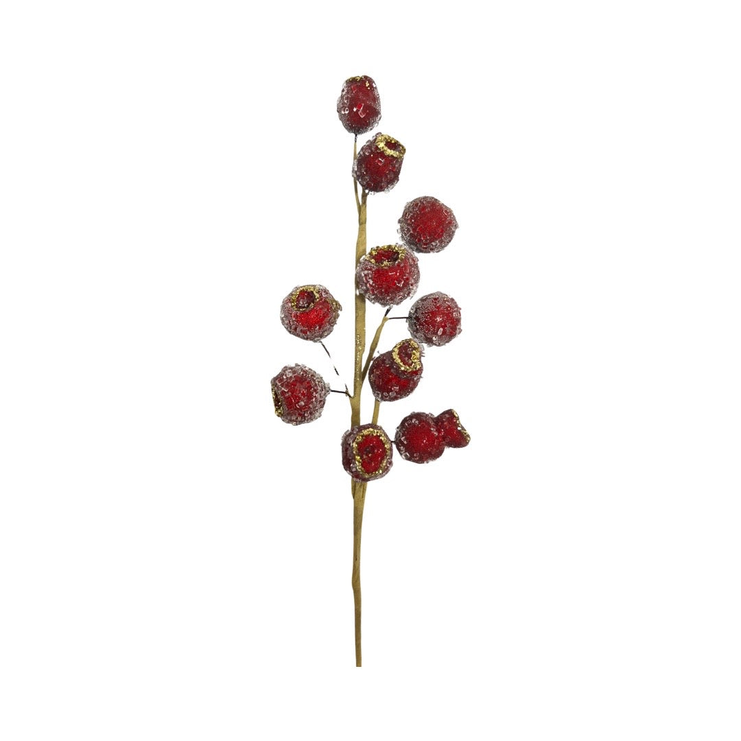 21in Iced Crater Berry Spray RED Napco