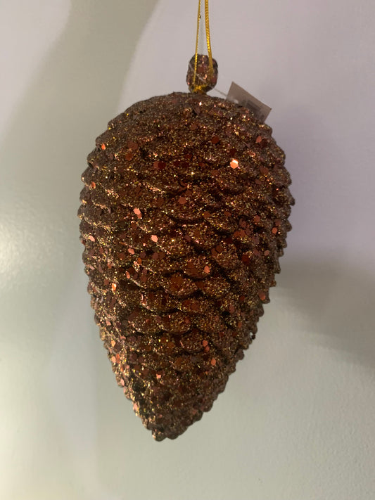 8in Large Glittered Pinecone