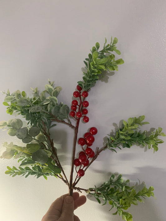 20in Eucalyptus w/Red Berries