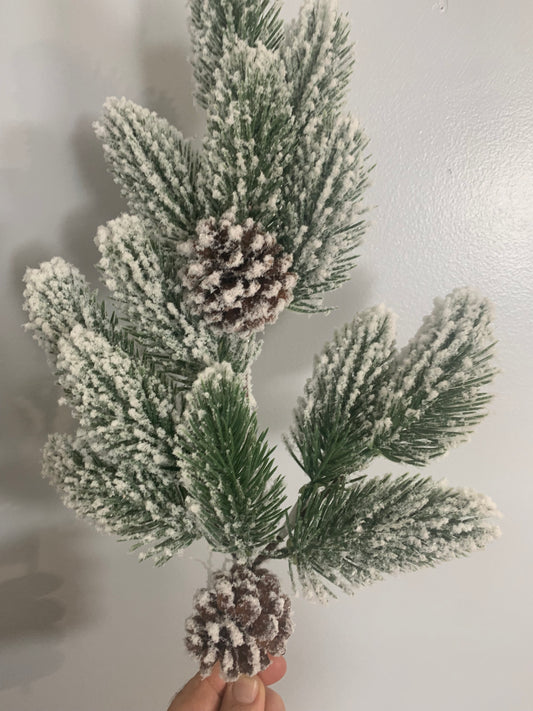 20in Flocked Foxtail Pine w/Cone