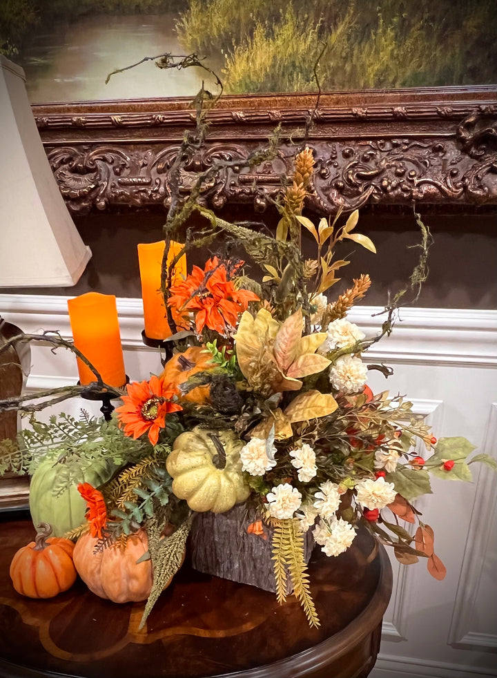 FINISHED Orange Sunflower Marigold ARRANGEMENT