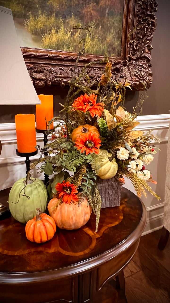 FINISHED Orange Sunflower Marigold ARRANGEMENT