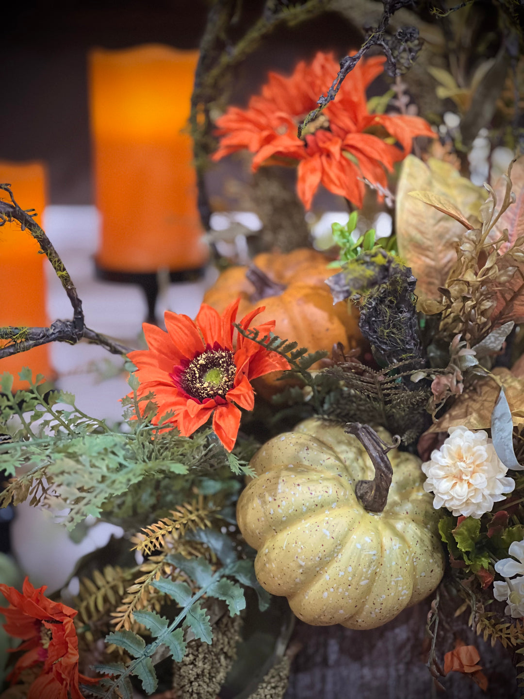 FINISHED Orange Sunflower Marigold ARRANGEMENT