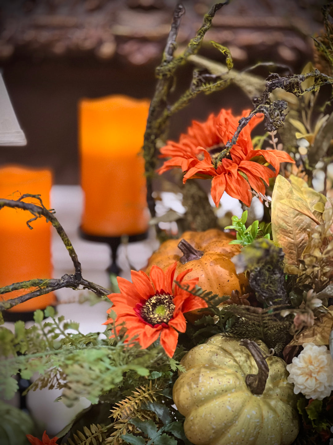 FINISHED Orange Sunflower Marigold ARRANGEMENT