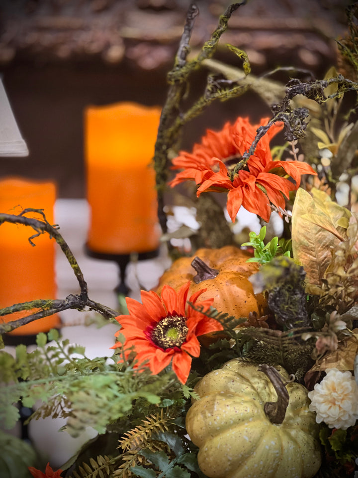 FINISHED Orange Sunflower Marigold ARRANGEMENT