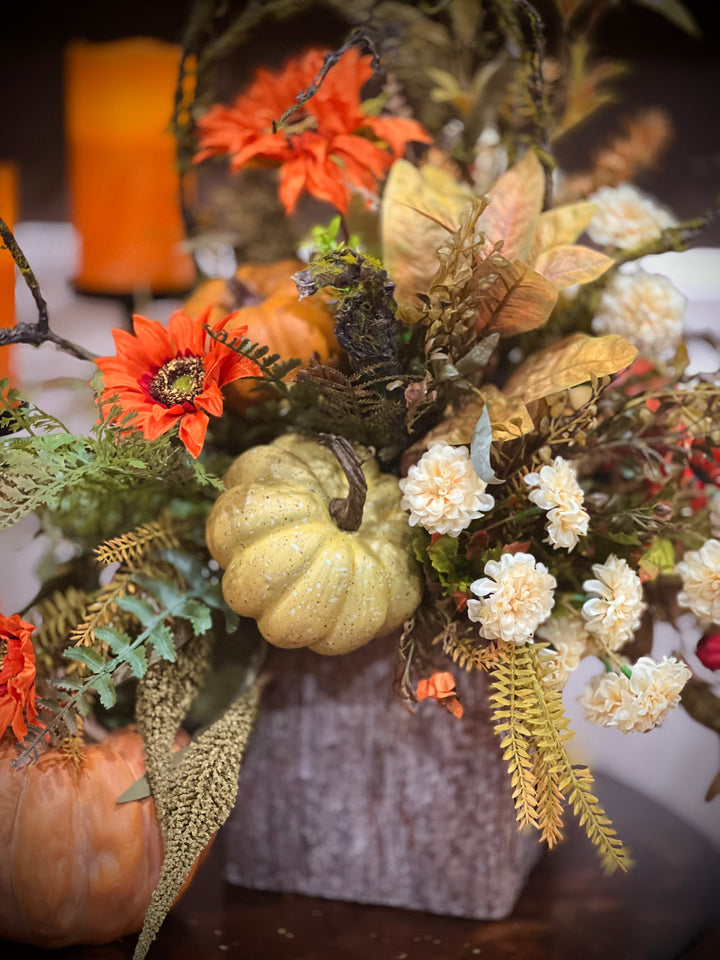 FINISHED Orange Sunflower Marigold ARRANGEMENT