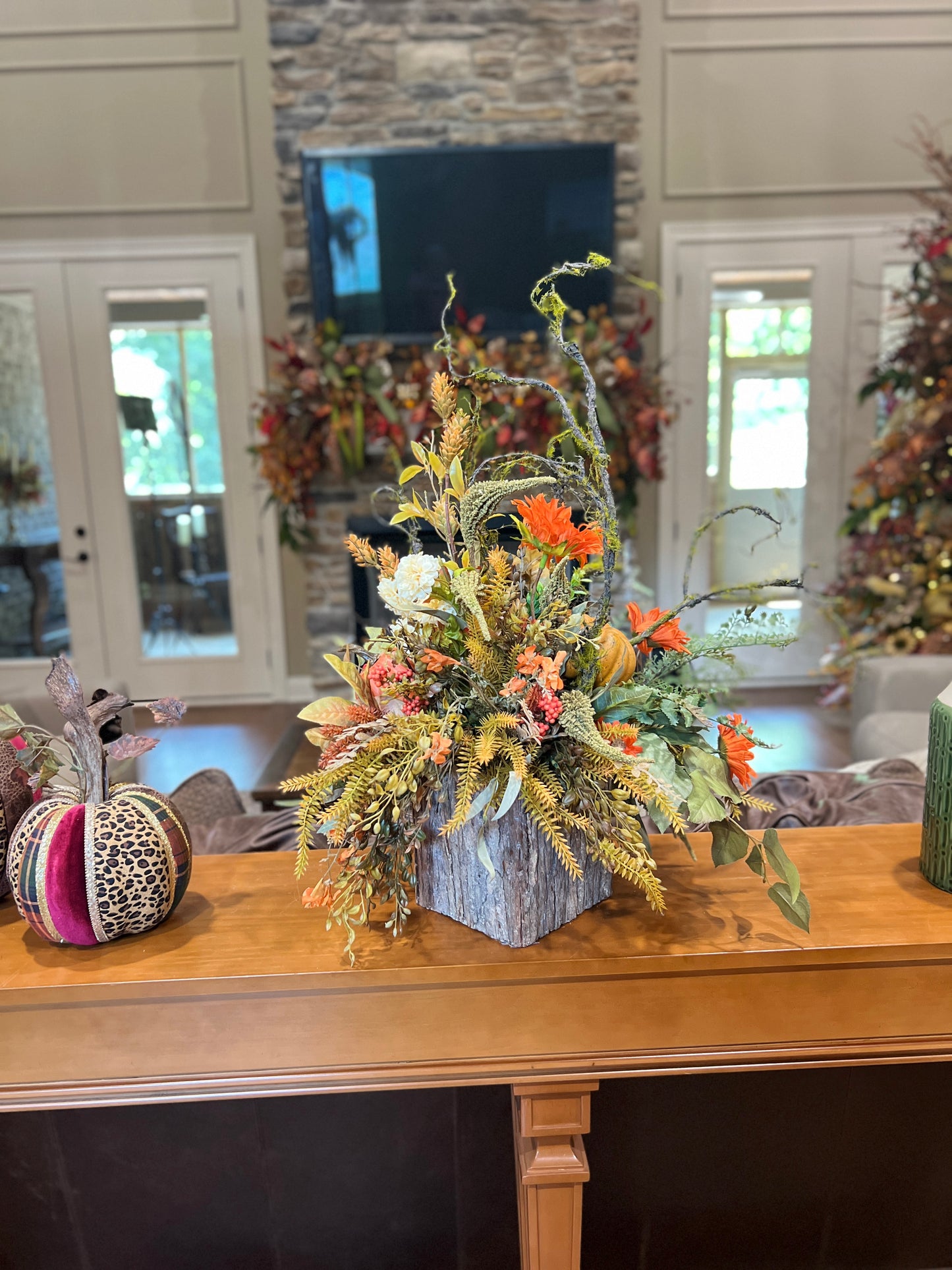 FINISHED Orange Sunflower Marigold ARRANGEMENT